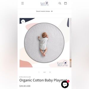 Byrd & Blume Organic Cotton Baby Playmat